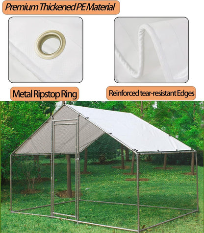 11.3 6.3 (1 Pack) Chicken Coop Cover Waterproof and UV, * FT Chicken Run Cover for Winter with Ball Bungees Cords