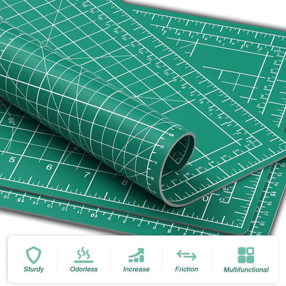 DIYSELF A2 Self Healing Cutting Mat, 23 x 17 Inch Cutting Mat for Crafts, Fabric Cutting Mat for Sewing, Quilting, Scrapbooking, Paper Crafts and Craft Hobby Projects, Green