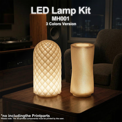 BambooSegD 3PCS LED Lamp Kit 001 Three Colors for Bambu Lab H2S/P2S/P1P/A1 Makerworld for anycubic Makeronline 3D Printer Light DIY Hardware Model Spare Parts 5V USB Powered, 3000K Warm Light