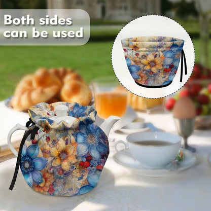 Hippie Floral Tea Pots Cosy Cotton Kettle Dust Cover, Insulated Breakfast Pot Cover for Kitchen Tea Cozies