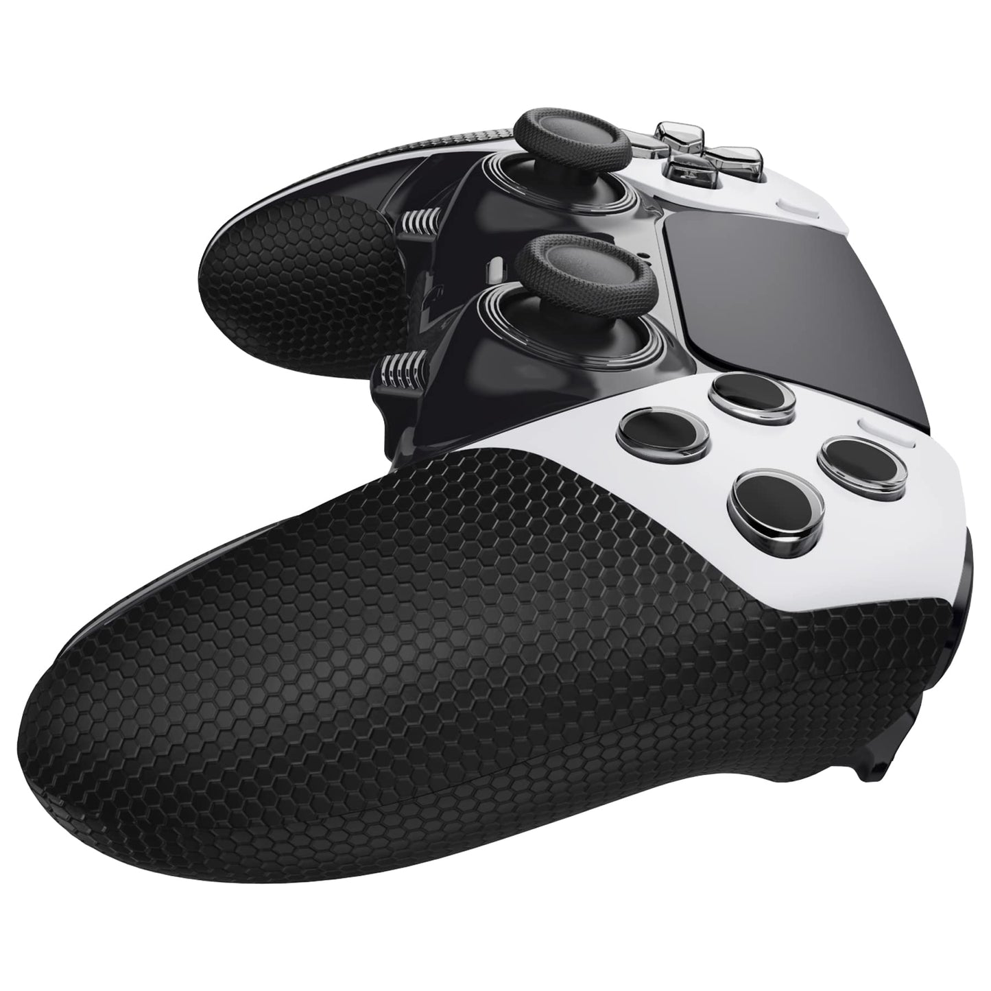 PlayVital Anti-Skid Sweat-Absorbent Controller Grip for ps5 Edge Wireless Controller, Professional Textured Soft PU Handle Grips Anti Sweat Protector for ps5 Edge Controller - Black