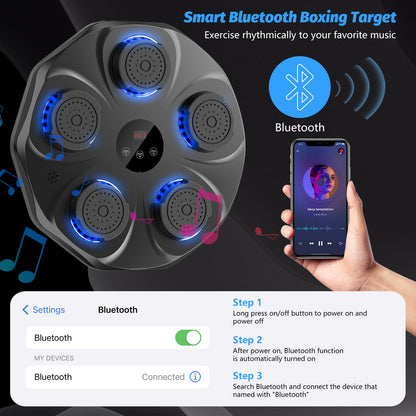TGLLM Music Boxing Machine, Interactive Punching Trainer with Boxing Gloves, Large Size Wall Mounted Electronic Boxing Target for Adult Kids, 9 Modes & 9 Speeds