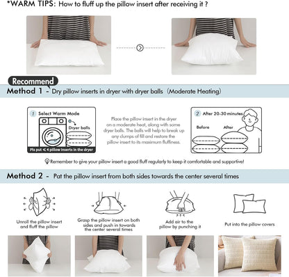 MIULEE Pillow Inserts - 18x18 Inches Pack of 2 | Soft Decorative Throw Pillows for Couch