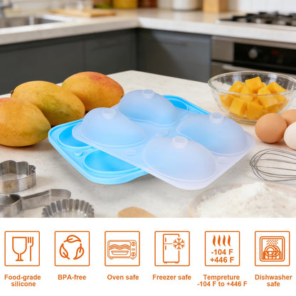 Juome 2 Pack 3D Mango Shape Cake Mold - 8 Cavity Fruit Pudding Mango Silicone Molds for Baking Pastry, Ice Cream, Mousse Cake Decoration Mould Supplies