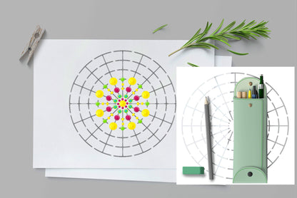 GSS Designs Pack of 3 Mandala Stencils Template Set - Mandala Dotting Tool 8/12/16 Segment - Art Painting Guide for Furniture Cards Canvas Stone Wood (SL-016)
