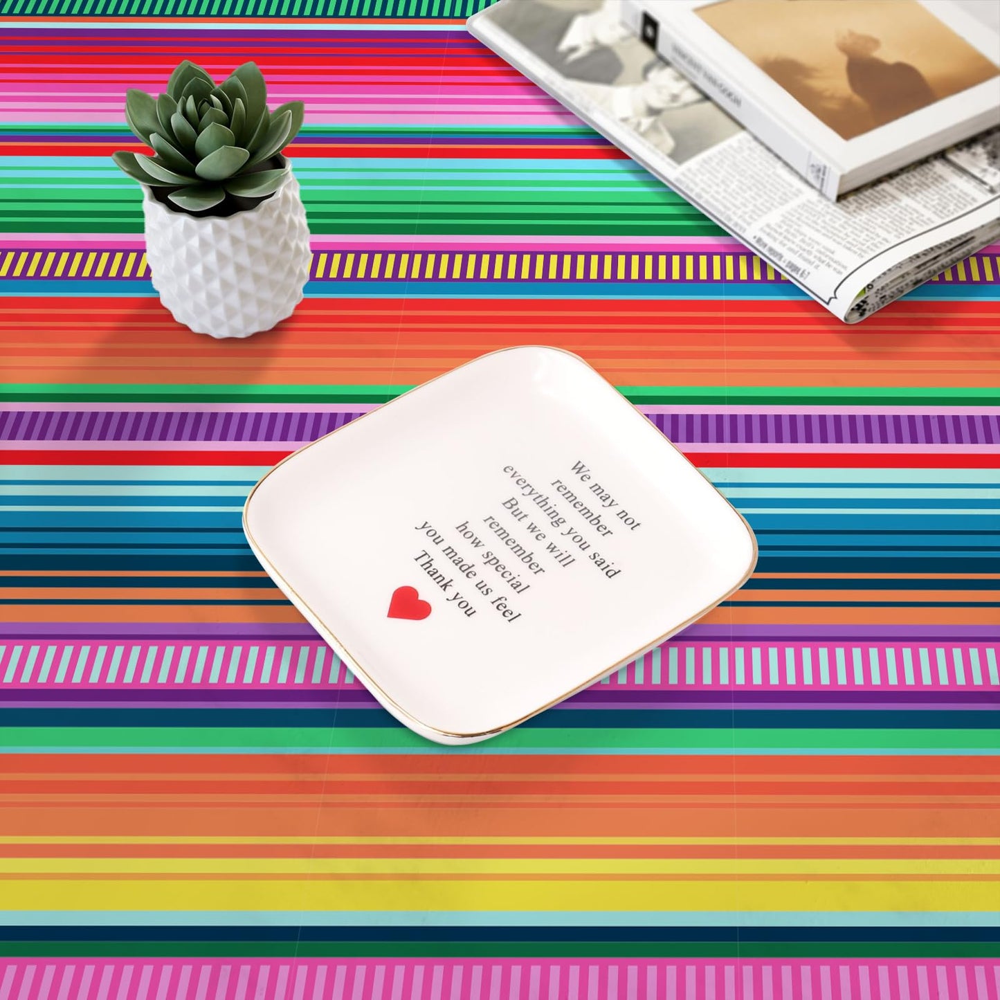 ASLERMURE 3 Pack Disposable Plastic Mexican Serape Tablecloths, 54 x 108 Inch Mexican Striped Party Table Cover for Mexican Wedding Birthday Party Decorations Outdoor Indoor Party Supplies