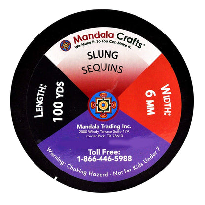 Mandala Crafts 100 Yards 6mm Gunmetal Sequins Strips on a Roll - Flat Paillettes Trim Ribbon Sequins String Spool by the Yard for Sewing, Crafts, Embellishments, and Decorations