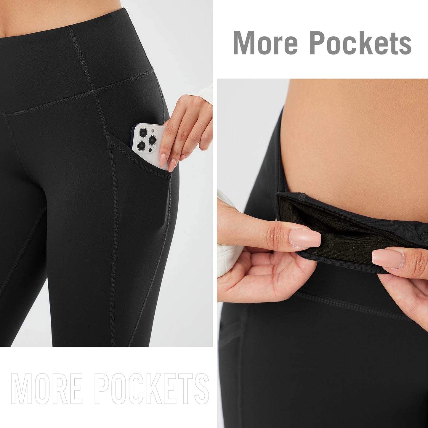 Baleaf Women's Fleece Lined Leggings Yoga Pants Inner Pocket