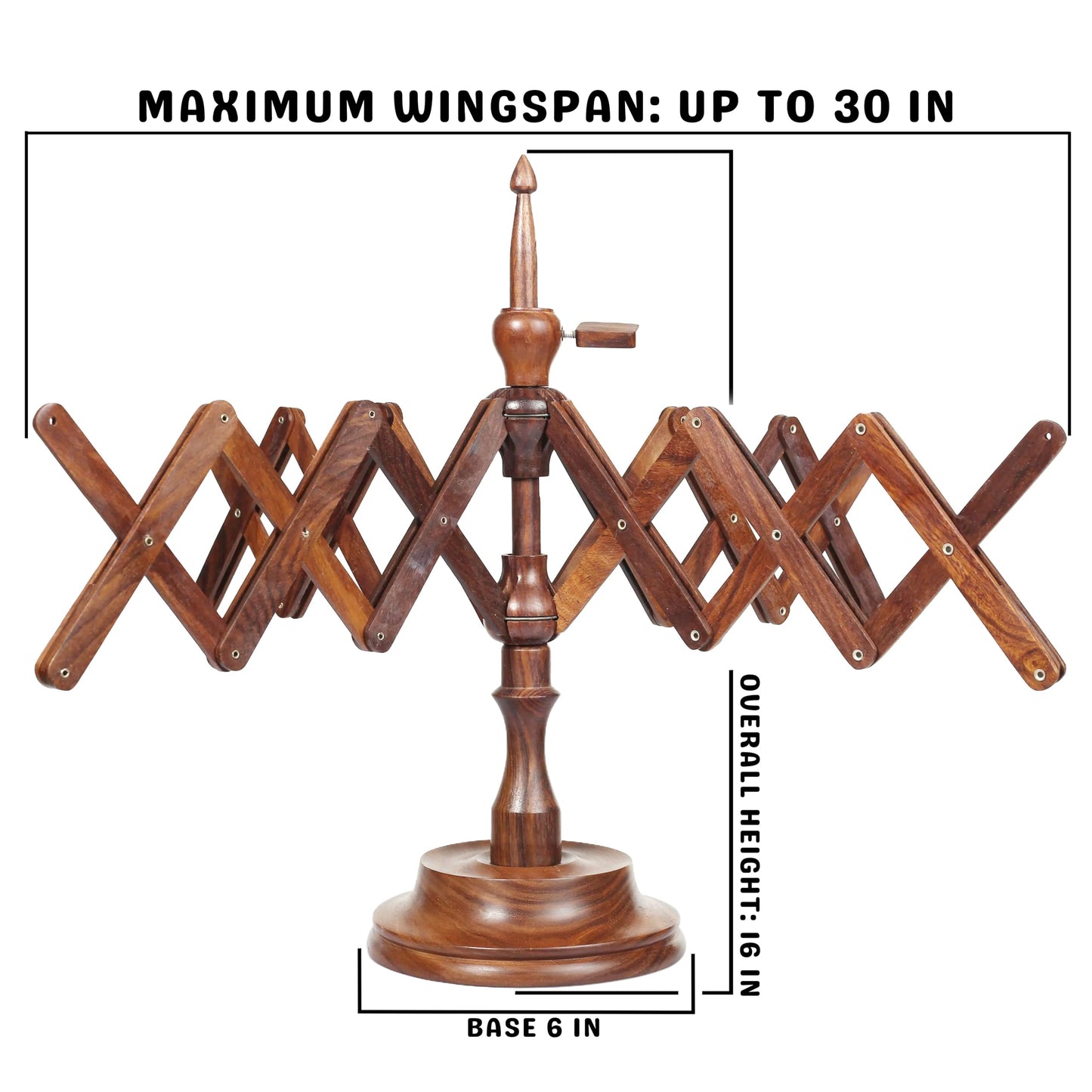 Bhartiya Handicrafts Wooden Yarn Swift Table Top Knitting & Crochet Accessories | Umbrella Holder - Hand Operated Knitting Winding Tools Wool Winder (Yarn Swift)