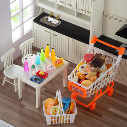 150 Pcs Miniature Food Drinks Bottle Toys Mixed for Dollhouse Kitchen Accessories Mini Play Fake Resin Pretend Game Party Tableware 1/12 Doll House Bread Cake Models Micro