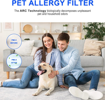 (3-Pack) True HEPA Filters Compatible with Afloia AQ8 Q8/Honati/Hysure Q7/Tenergy Sorbi DH02 Air Purifier 2-in-1