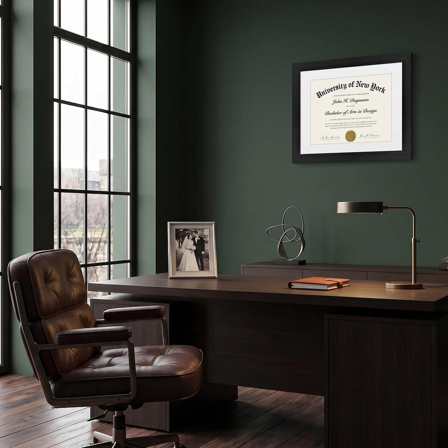 Americanflat 11x14 Diploma Frame with Shatter-Resistant Glass - Use as 8.5x11 Frame with Mat or Display 11x14 Documents Without Mat - Certificate Frames with Engineered Wood for Wall Display - Black