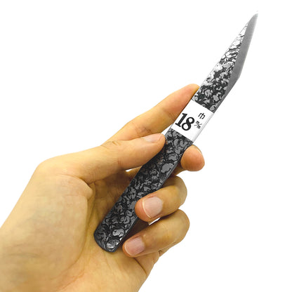 KAKURI Kiridashi Knife 18mm Right Hand for Woodworking, Marking, Scribing, Carving, Whittling, Professional Hand Forged Razor Sharp Japanese Carbon Steel Blade with Hammered Pattern, Made in JAPAN