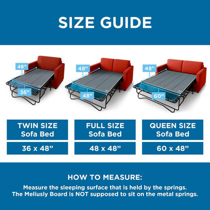 Meliusly Sleeper Sofa Support Board Queen Size (60x48) – Durable Support to Fix Sagging and Stop Feeling Bars – Breathable Pull Out Couch Mattress Support