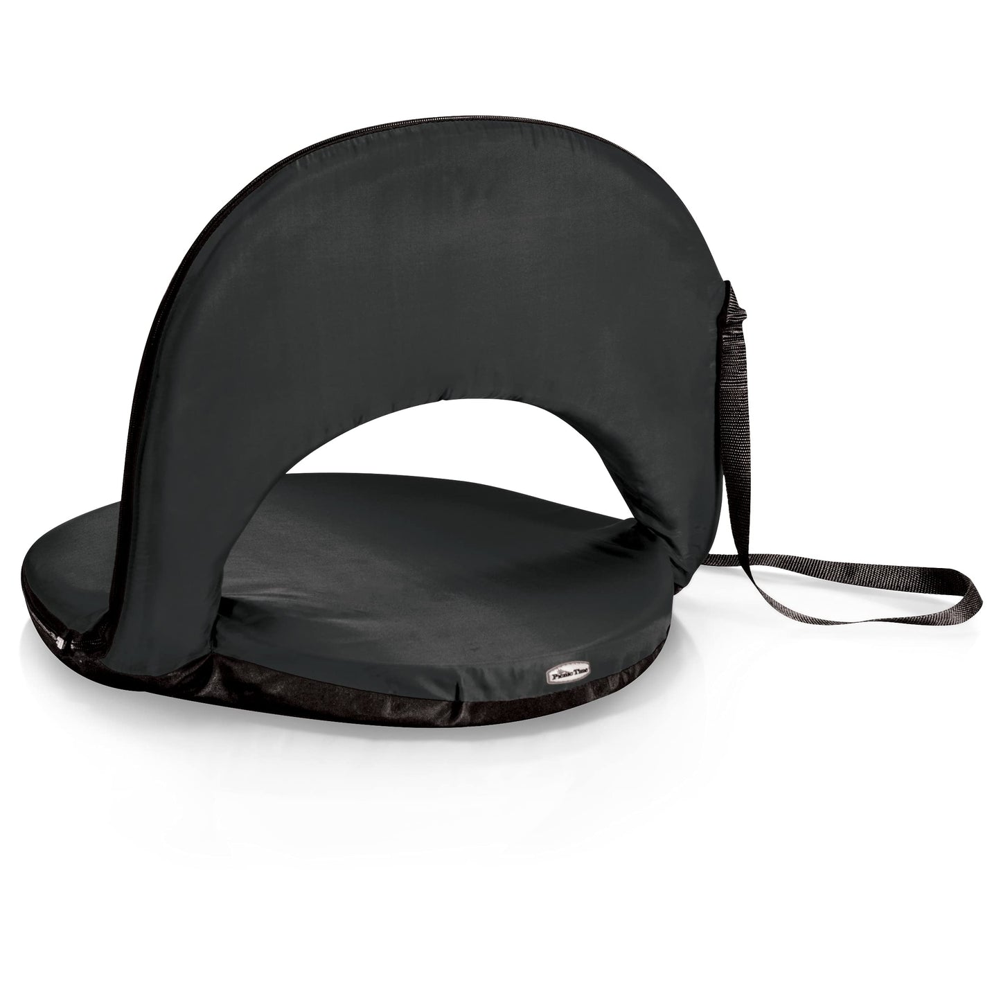 PICNIC TIME Oniva Portable Reclining Stadium Seat with Back Support, Folding Bleacher Chairs with Back and Cushion, Thick Padded Bench Seat and Armrest, Includes Six Backrest Positions, (Black)