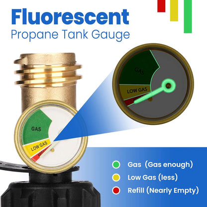 Propane Tank Gauge by [Brand Name] - Accurate Level Indicator & Leak Detector for 20lb Tanks | Solid Brass, 2 Pack
