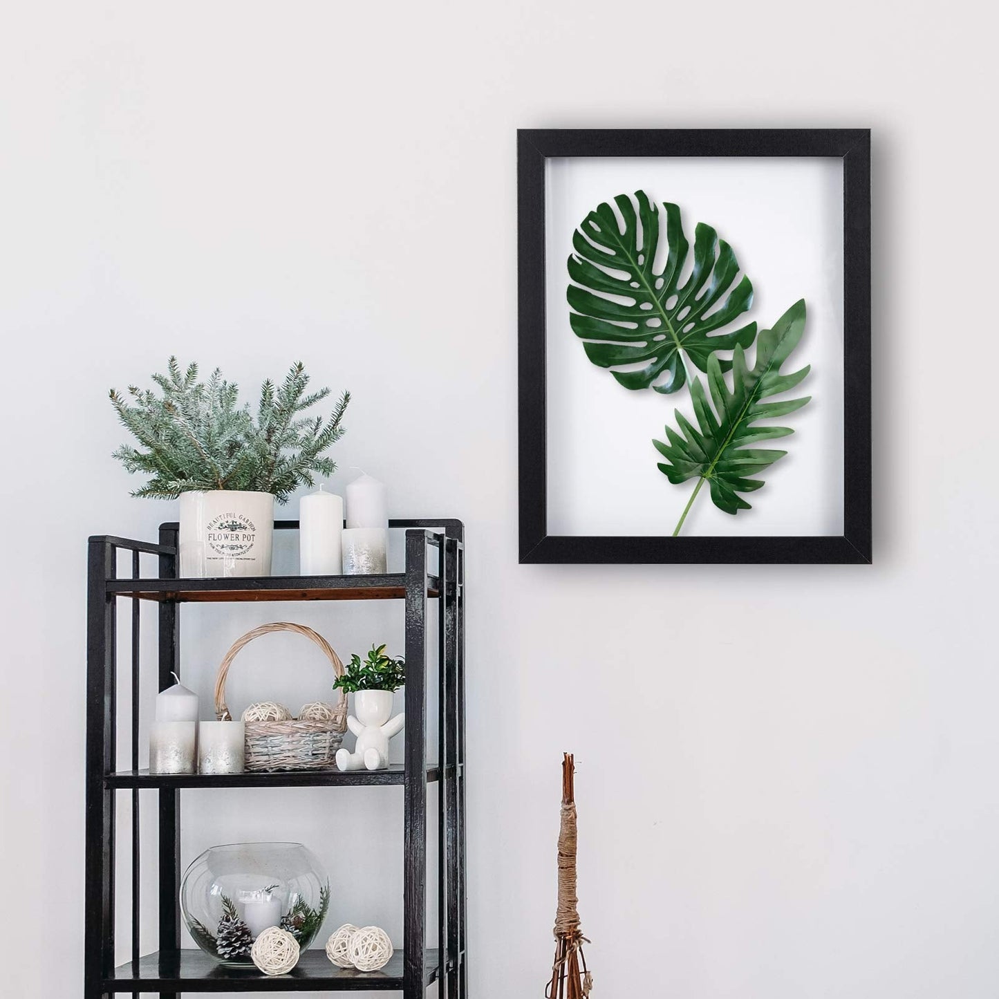 Muzilife 8x10 Shadow Box Frame Wood 3D Picture Frame with Glass Cover, Display Case for Wall-Hanging or Free-Standing Picture Showcase, Set of 3, Black