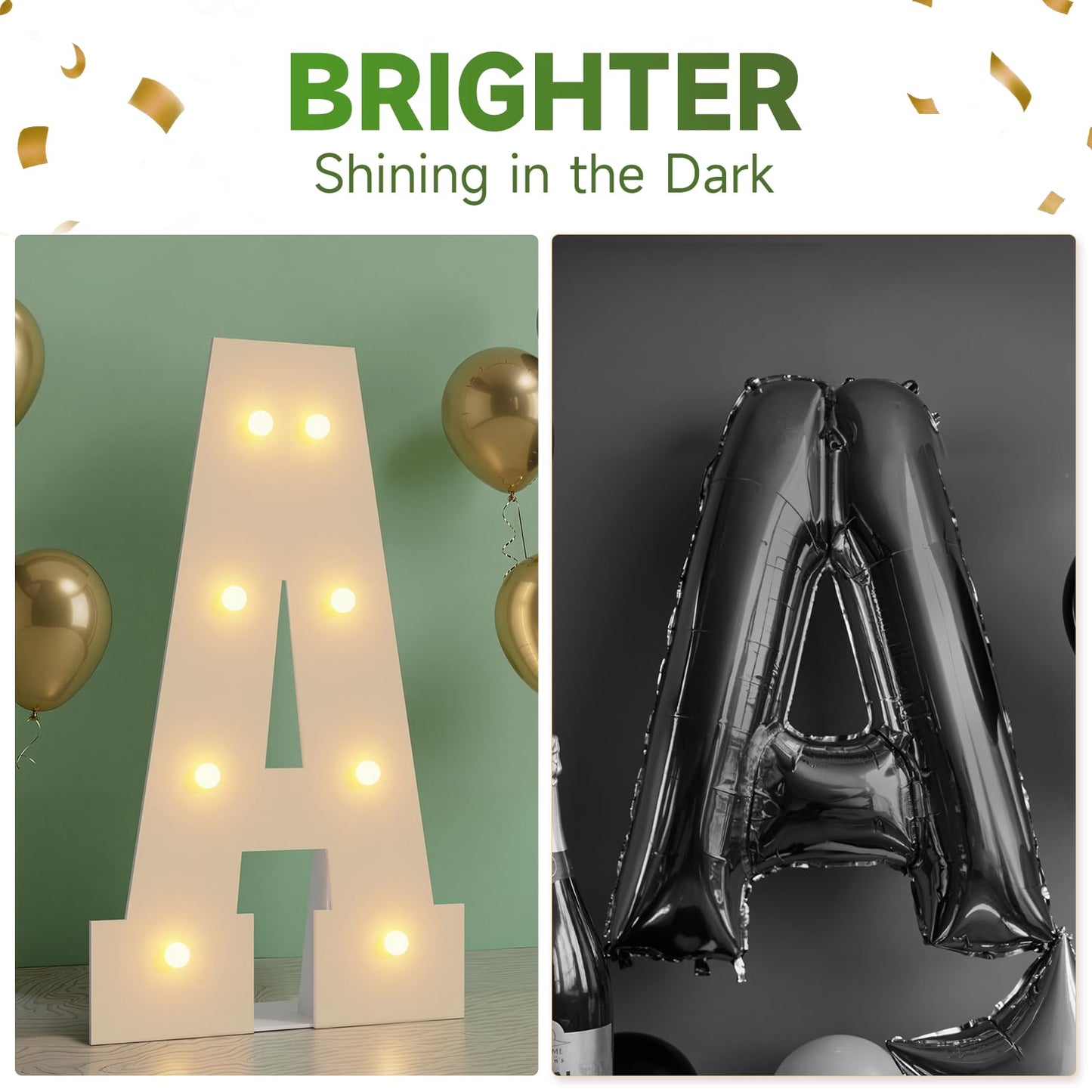 2FT Light up Letters, Large Marquee Letters A, 2.3 Feet Tall Big Sign A with Warm White Light for Birthday Wedding Proposal Engagement Graduation Party Backdrop Decorations