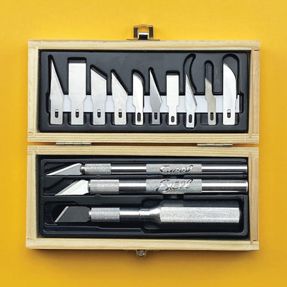 Excel Blades Craftsmen Set, 13-Piece Precision Craft Knife Set With Case – Includes Light To Heavy Duty Handles And Assorted Blades For Crafting, Scrapbooking, DIY, And Precision Cutting