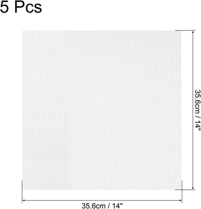 uxcell 14 x 14" Silicone Dehydrator Sheets, 5 Pcs Non-Stick Reusable Drying Mesh for Food Dehydrator, White