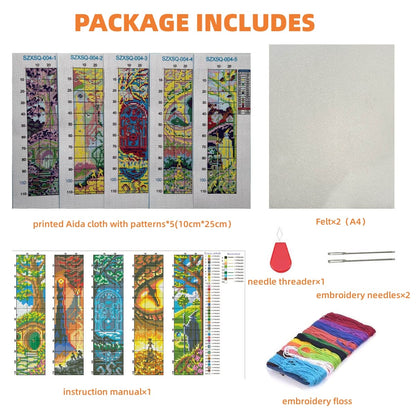 ZuoAnLF 5 PCS Cross Stitch Bookmark Kits,DIY Bookmarks Cross Stitch Kits,Stamped Embroidery Bookmarks for Adults Beginners,14CT