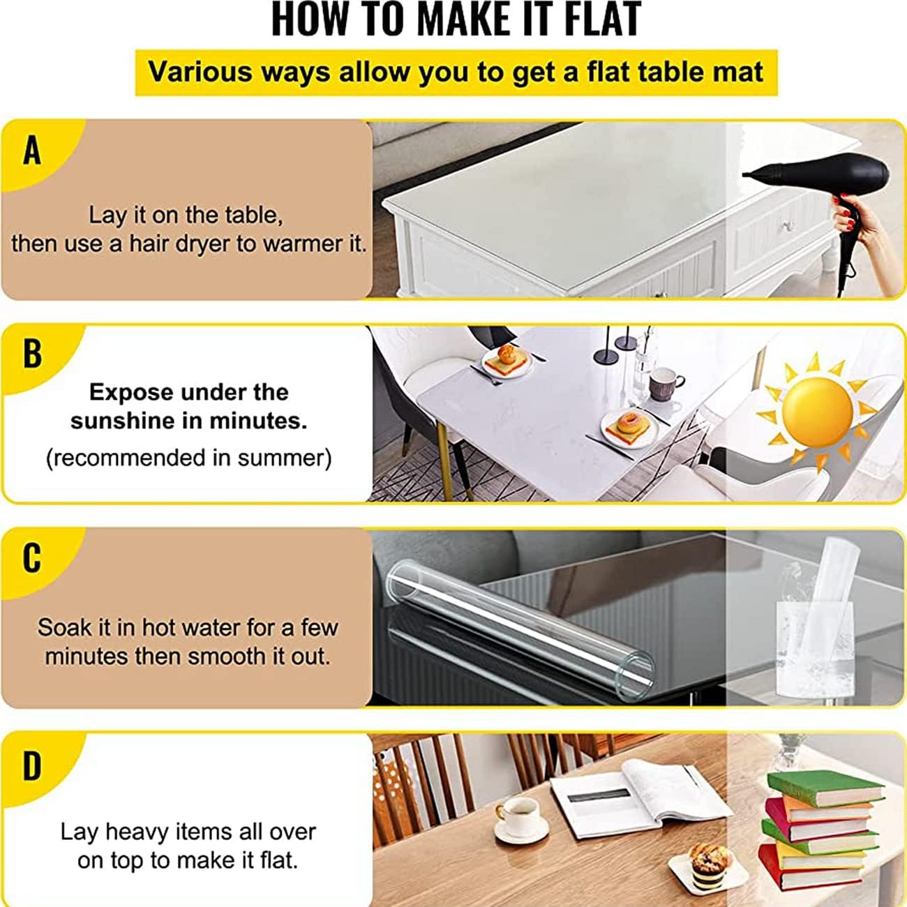 26 26 Inch, 1.5mm Clear Table Cover Protector x Thick Plastic Desk Protector Mat, Square Waterproof PVC Placemats