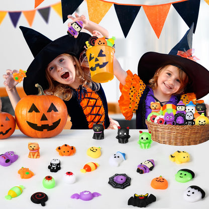 AuroTops 24 PCS Halloween Squishy Toys for Kids Halloween Party Favors Classies Character Squeeze Toys for Trick or Treat Gifts Bulk,Goodie Bags Stuffers for Kids Treat Bags Gifts Classroom Rewards