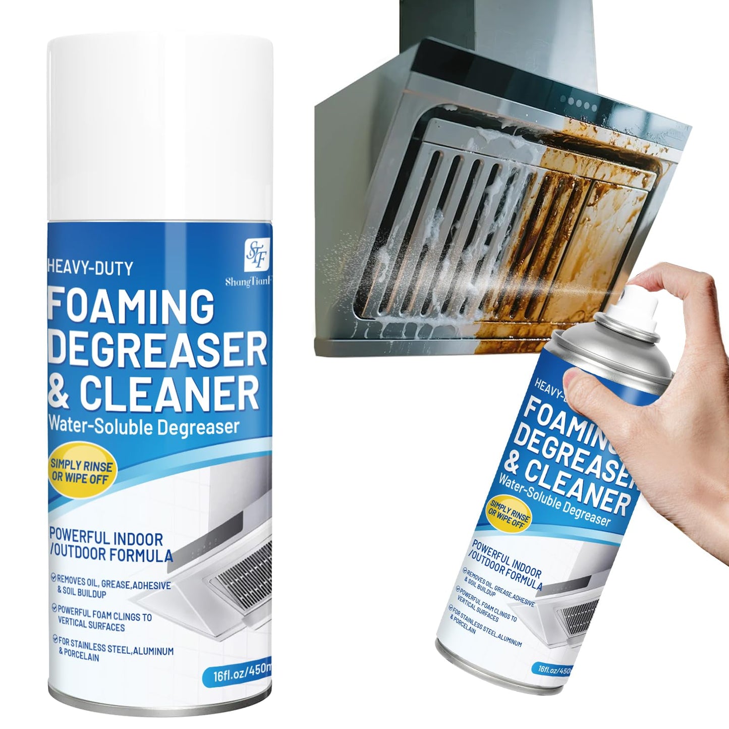 STF ShangTianFeng Heavy-Duty Oven/Grill/Microwave oven Cleaner-（17 FL Oz，pack of 2 -Removes tough baking grease and food spills from the surface safely