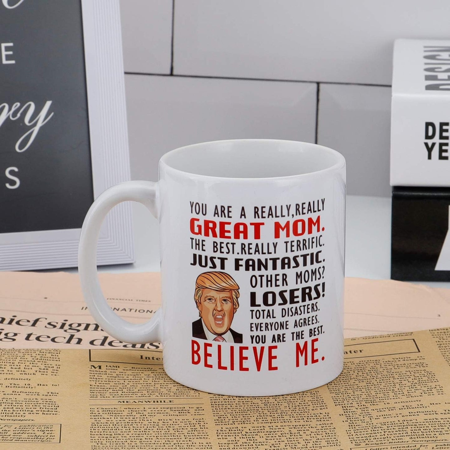 Smartyou Great Mom Mug - Gifts for Mother from Daughter/Son/Husband, Coffee Novelty Prank Gift, 11 Oz