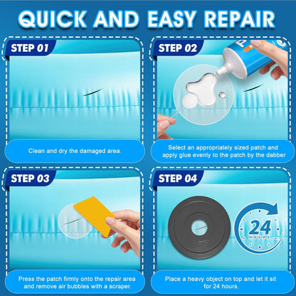 Nanoxa Swimming (80ML) Air Mattress Patch Kit, Heavy Duty Waterproof Vinyl Pool Patch Repair Kit, Inflatable Patch Kit