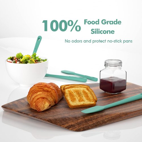 ChefAide Silicone Spatula Set - 4 Pieces, Ergonomic Grip, Heat Resistant Up to 600°F for Nonstick Cookware