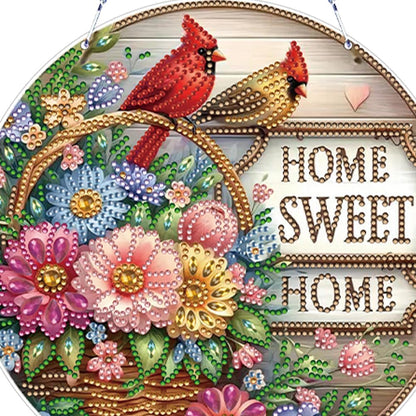 SULUNMO Diamond Art Hanging Kit, Diamonds Art Painting Pendant for Adults, DIY Gem Painting Board Kit for Window Door(Sweet Family-1)