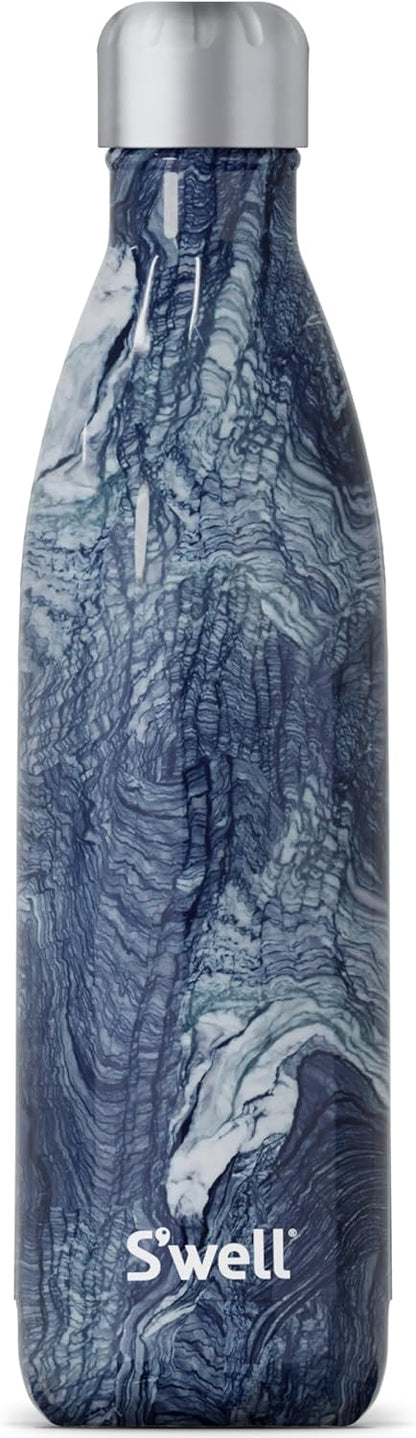 S'well Stainless Steel Water Bottle, 25oz, Azurite Marble, Triple Layered Vacuum Insulated, Keeps Drinks Cold for 48
