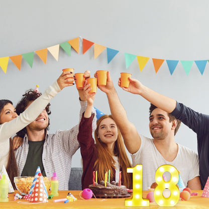 8.5" 18th 81st Birthday Decorative LED Light up Numbers, 2Pcs Marquee Number Sign for Night Birthday Party Decorations Anniversary Bar LED Sign Backdrop Wall Table Centerpieces