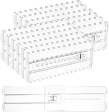 12 Pack 4" 10.2"-16.5" Vtopmart Drawer Dividers for Clothes, High Adjustable Expandable Dresser Drawer Organizer, Clear