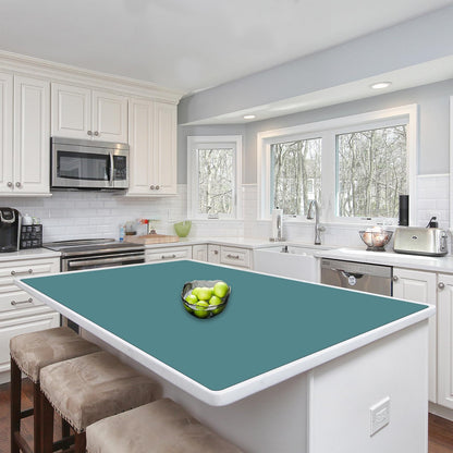 Silicone Mats for Kitchen Counter, 48"x32"(120cmx80cm) Large Heat Resistant Mat Kitchen Island Waterproof Countertop Protector Mat Nons-slip Extra Large Counter Mat, Dark Green