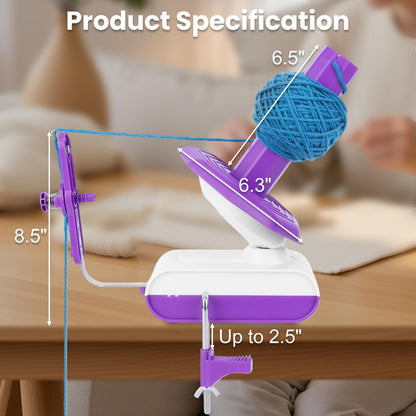 Electric Yarn Winder, Large Capacity 13oz Yarn Ball Winder for Crocheting, Automatic Yarn Cake Roller Spinner with Strong Tension & Stepless Speed, Ideal for Knitting & Crochet Lovers