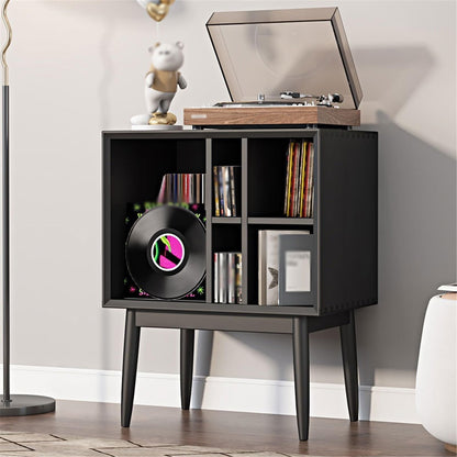 FURUIM2024M CD Record Storage Rack Retro Vinyl Record Cabinet Magazine Storage Bookcase Wooden Sofa Sideboard