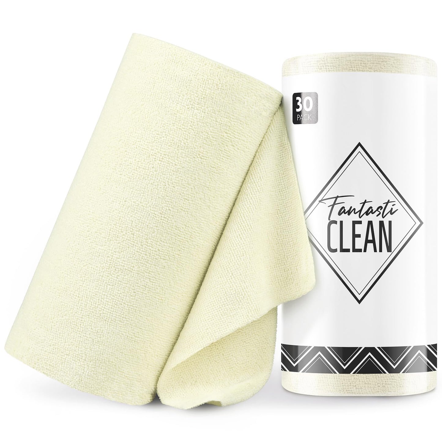 Fantasticlean Microfiber Cleaning Cloth Roll -150 Pack, Tear Away Microfiber Towels, 12" x 12", Reusable, Washable, Ultra Absorbent Dishcloth for Home Supplies, Car, Pet, Kitchen (2 Rolls of Grey)