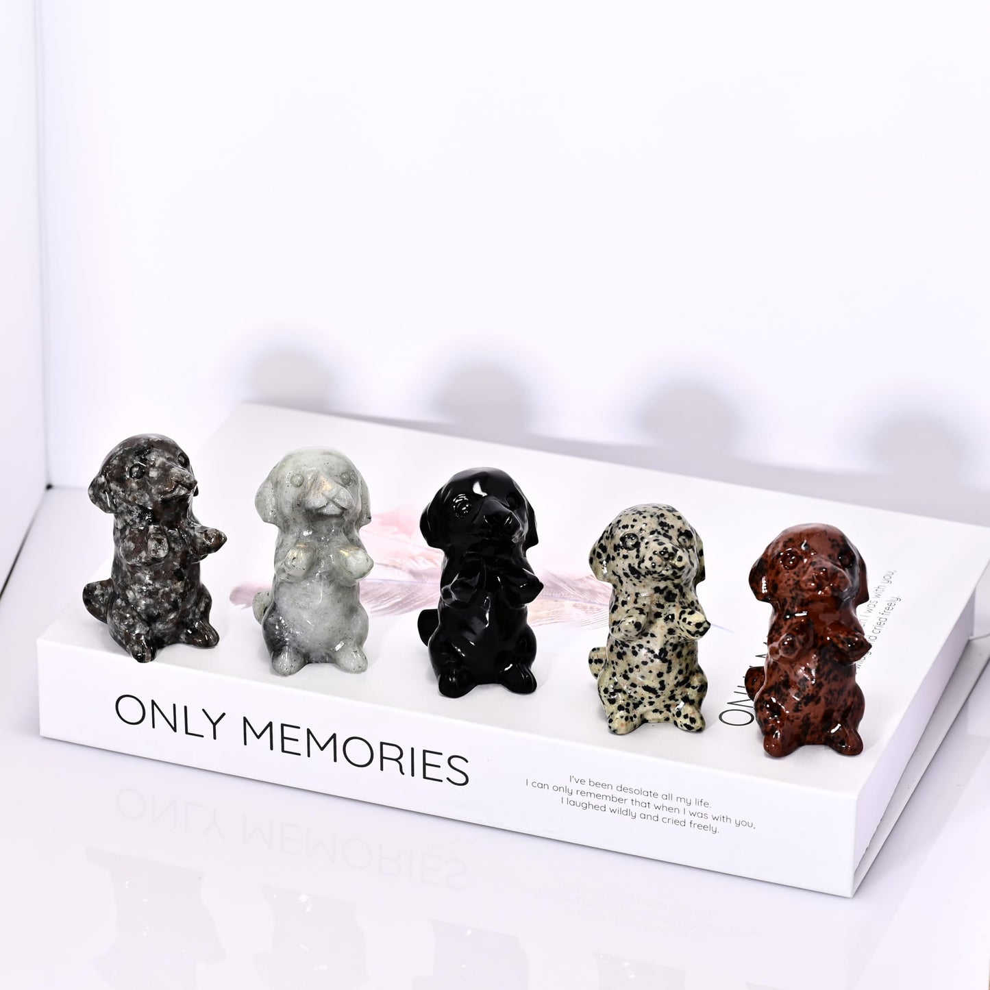 DZJXBZhu Natural Crystal Obsidian Dog Sculpture 2.36” Carefully Carved Guardian Gemstone Pocket Statue Pet Memorial Decorative Ornament Gift for Dog Lovers