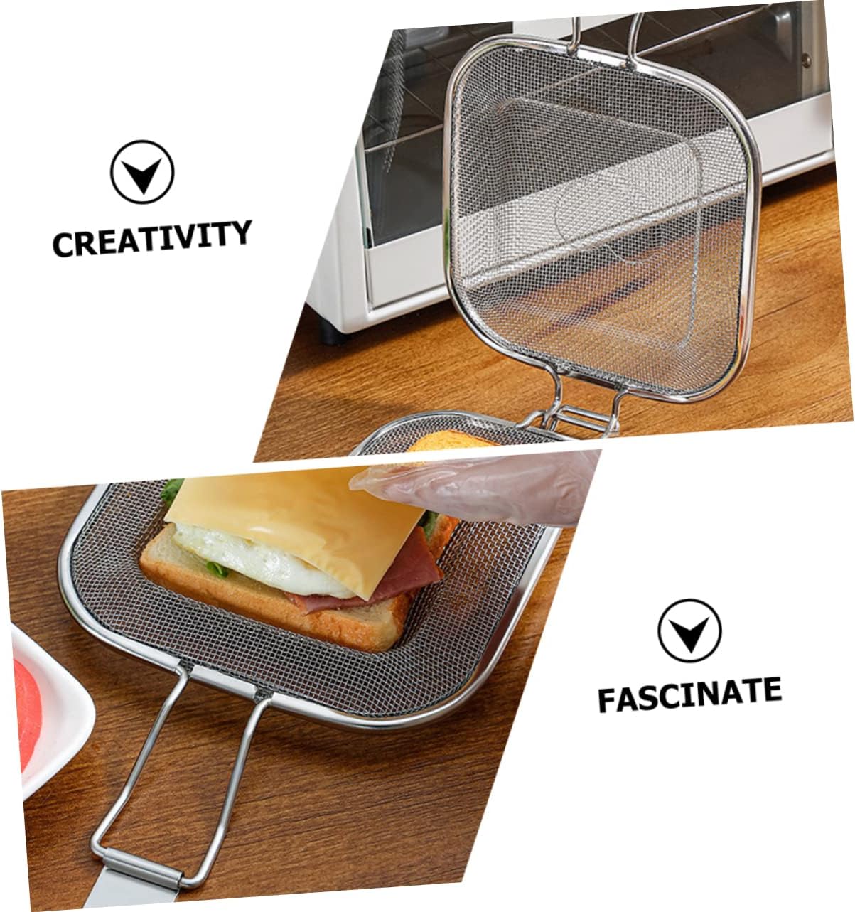 SUPVOX Sandwich Grill Folding Tray - Microwave Toaster Sandwich Maker for Bread Slice Grill Oven