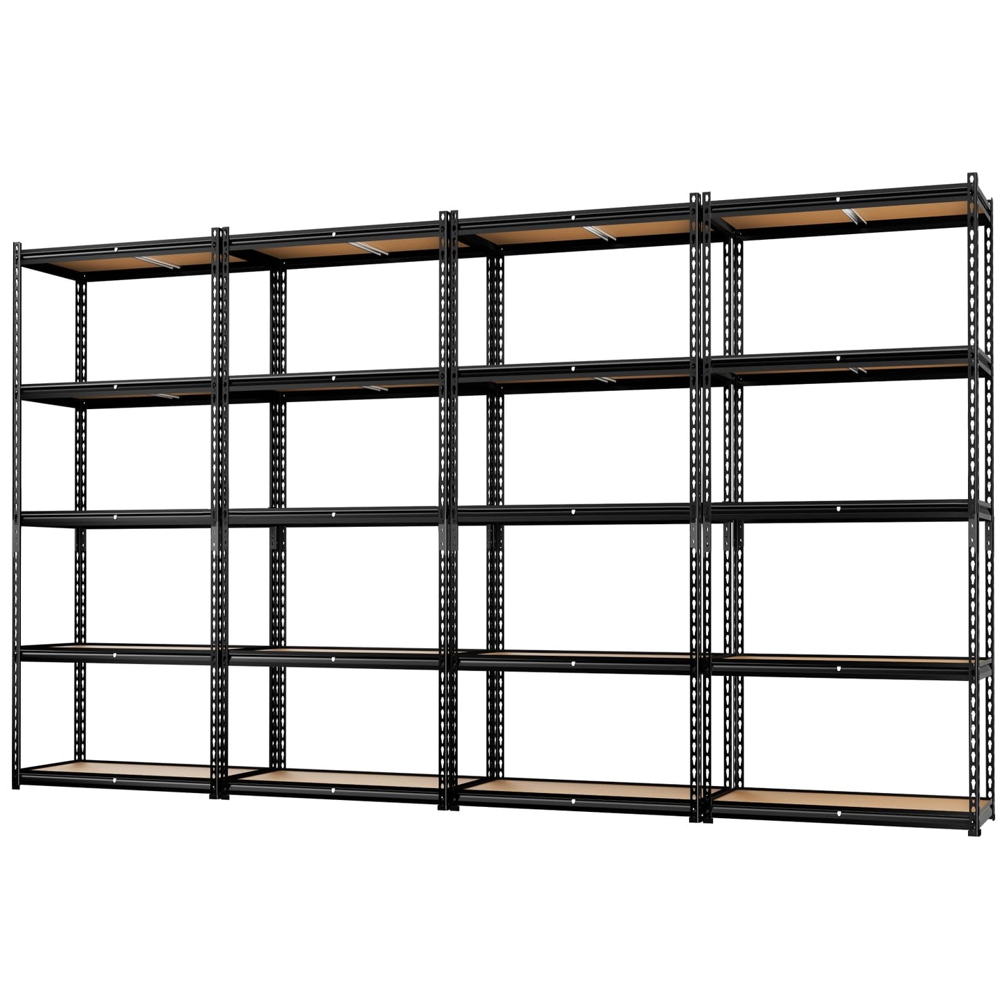 LEVELEVE 5-Tier Storage Shelving Unit, Metal, for Garage, Kitchen, Laundry Room, Adjustable, 35" L x 16" W x 73" H, Rectangular, 4 Pack