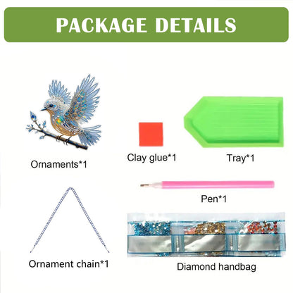Sulunmo Diamond Art Hanging Kit, Diamonds Art Painting Pendant for Adults, DIY Gem Painting Board Kit for Window Door(Pendant-Fantasy-Bird-425)