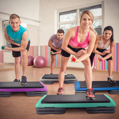 Yes4All 2-in-1 Adjustable Aerobic Step Platform Fitness Exercise Stepper with Rocker Balance Board Legs for Home Workout, Step Exercise & Balance Training
