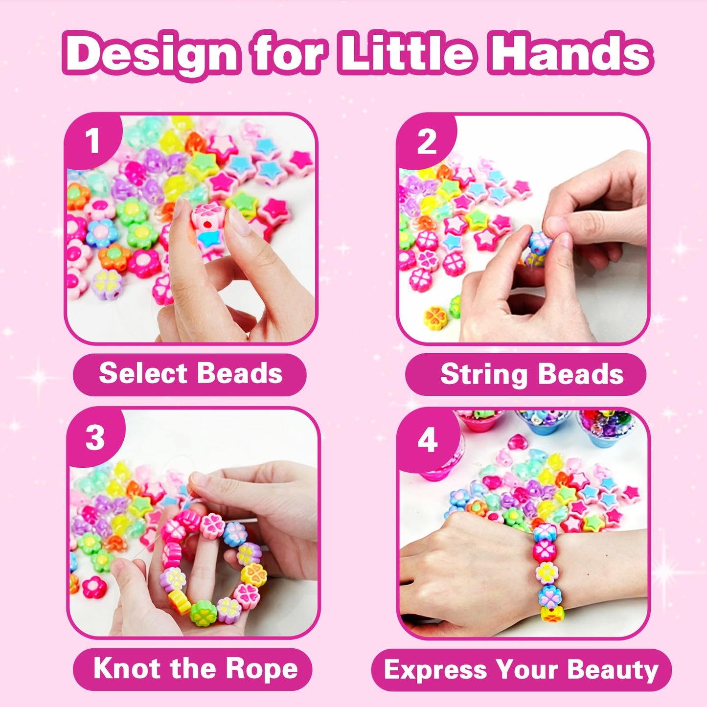 ZMLM 24 Pack Charm Bracelet Making Kit for Girls 4-12, Jewelry Making Kit, Friendship Bracelet Kit, Birthday Party Favors, Goodie Bag Stuffers, Arts Crafts for Kids, Classroom Prizes, Return Gifts