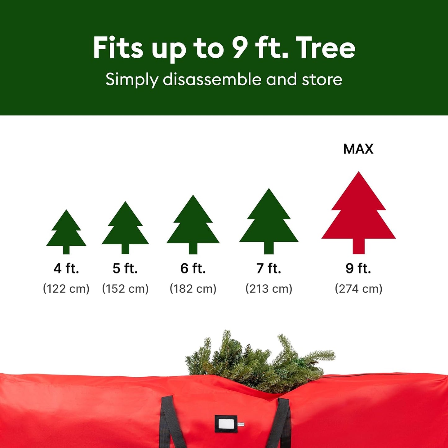 Christmas Tree Storage Bag, Fits Up to 9ft Artificial Trees, Durable Handles, Tear Proof 600D Oxford Canvas