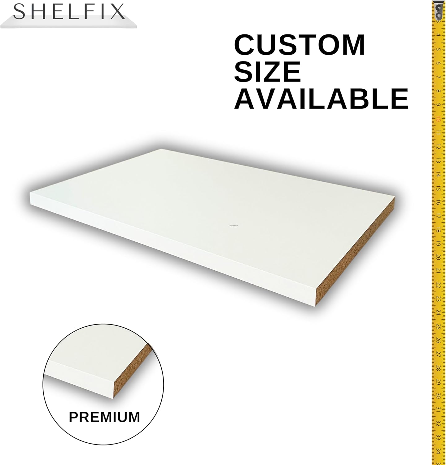3/4" 3/4" Customized White Shelves Cut to Order - Cabinet Shelf Custom Size Shelf - Melamine Shelves Cut to Order