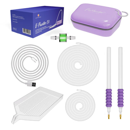Picmondoo Electric Diamond Painting Pen – Wireless Vacuum Diamond Art Pen, Waxless Diamond Painting Tool Kit with Pump & Accessories for Fast & Easy Diamond Art, AB Stones Compatible (Purple, 2 Gear)