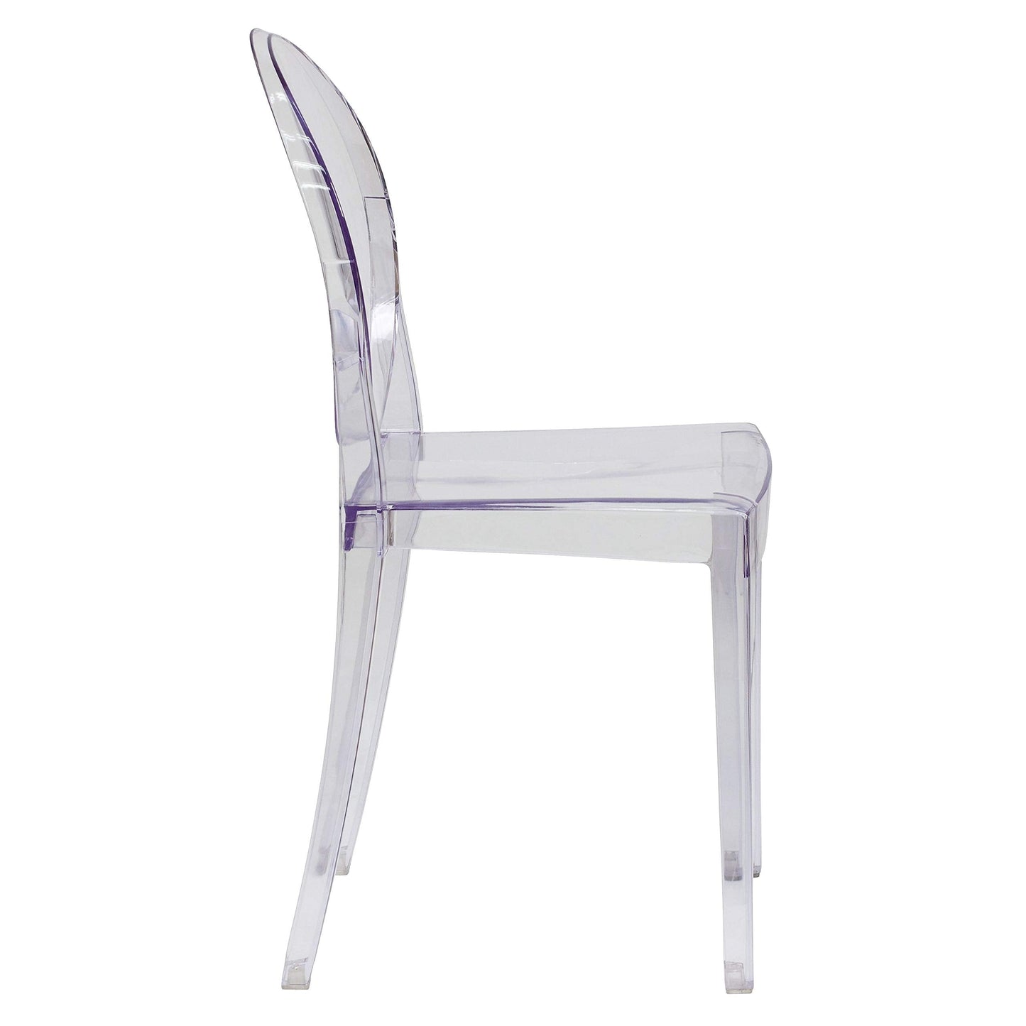 Flash Furniture Murray Indoor/Outdoor Ghost Accent and Dining Chairs, Stackable Transparent Restaurant Chairs, Set of 4, Transparent Crystal