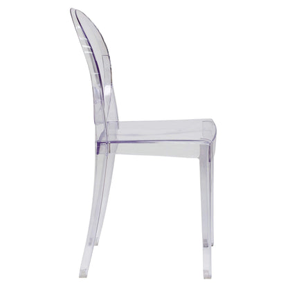 Flash Furniture Murray Indoor/Outdoor Ghost Accent and Dining Chairs, Stackable Transparent Restaurant Chairs, Set of 4, Transparent Crystal
